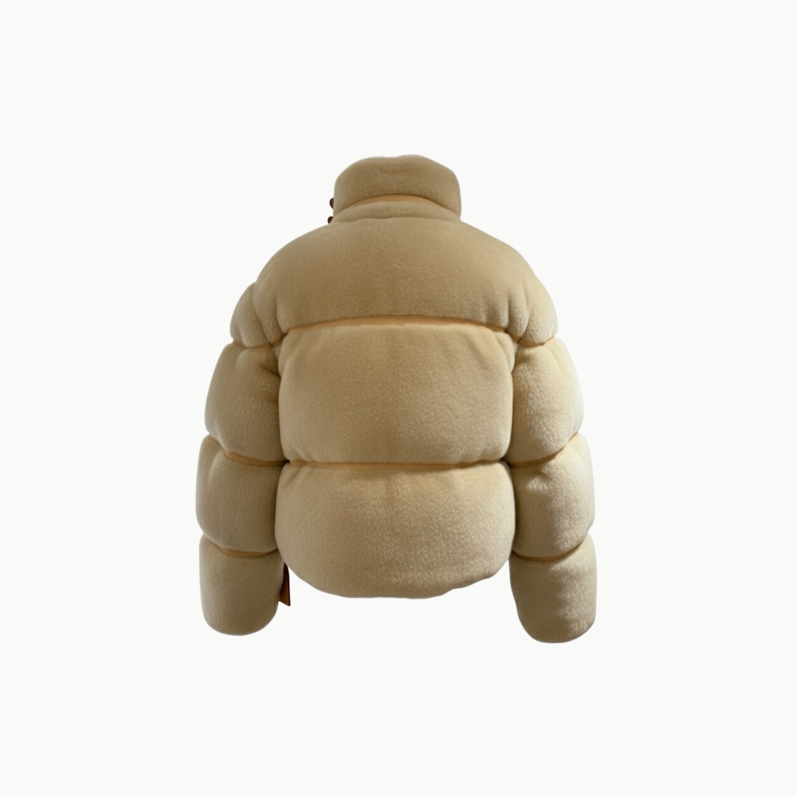 Cream Straps Mohair Fur Jacket