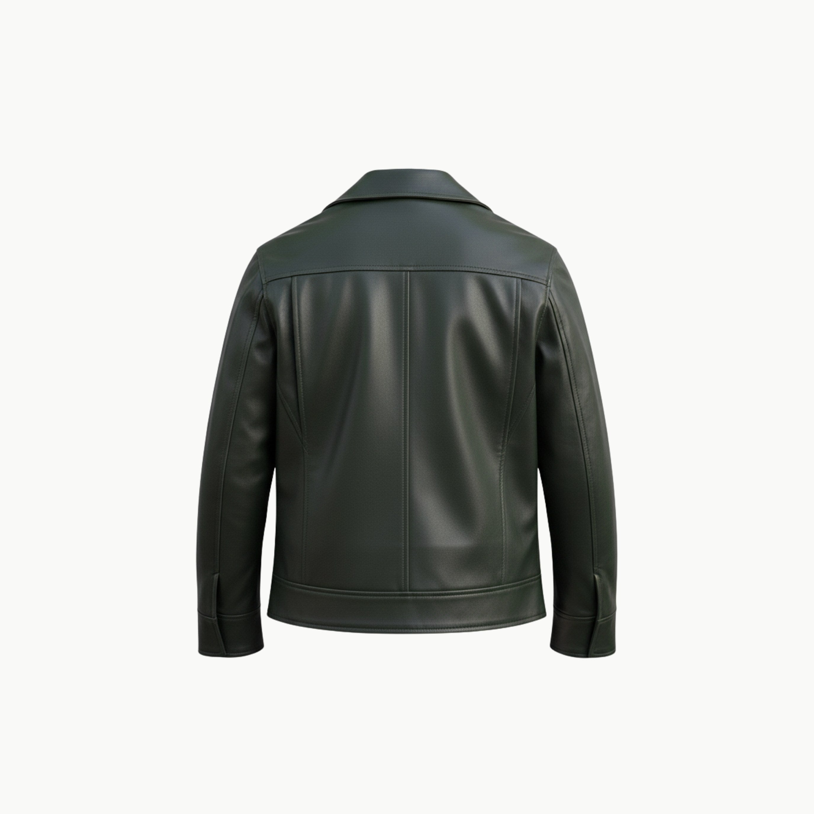 Olive Green Faux Leather Jacket