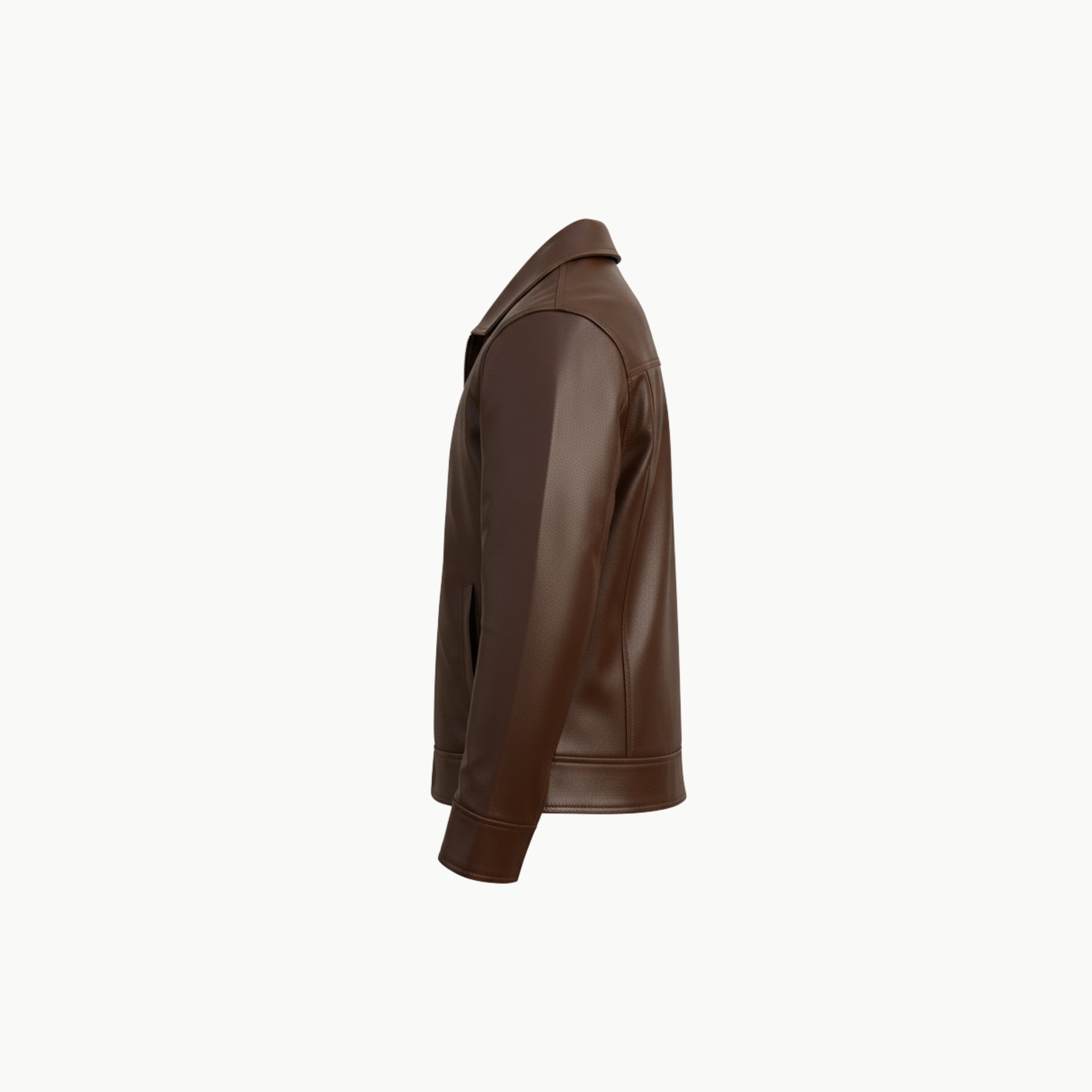Brown Faux Leather Jacket