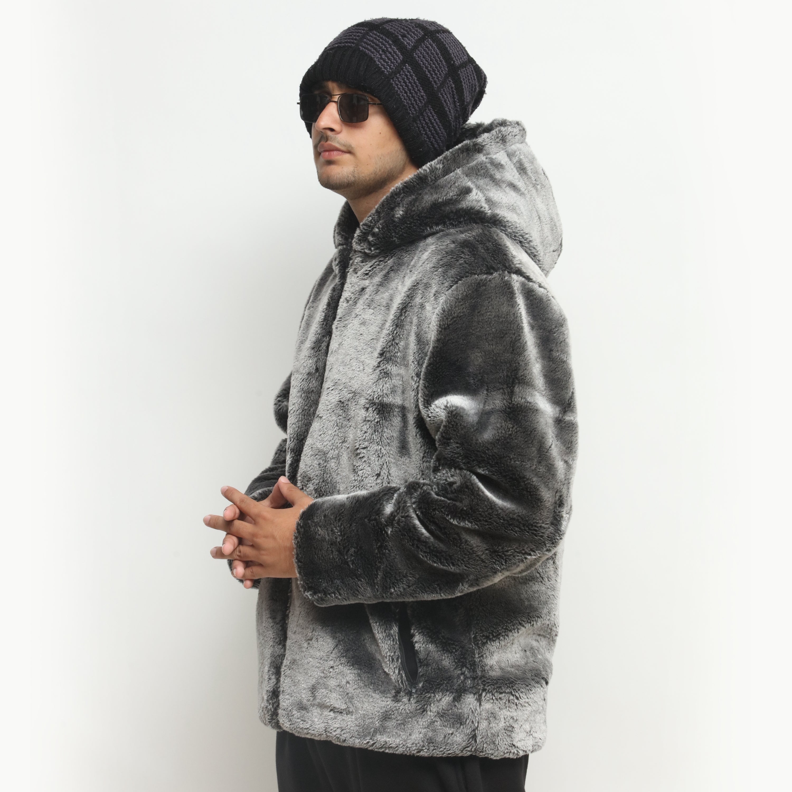 Grey Mohair Fur Jacket