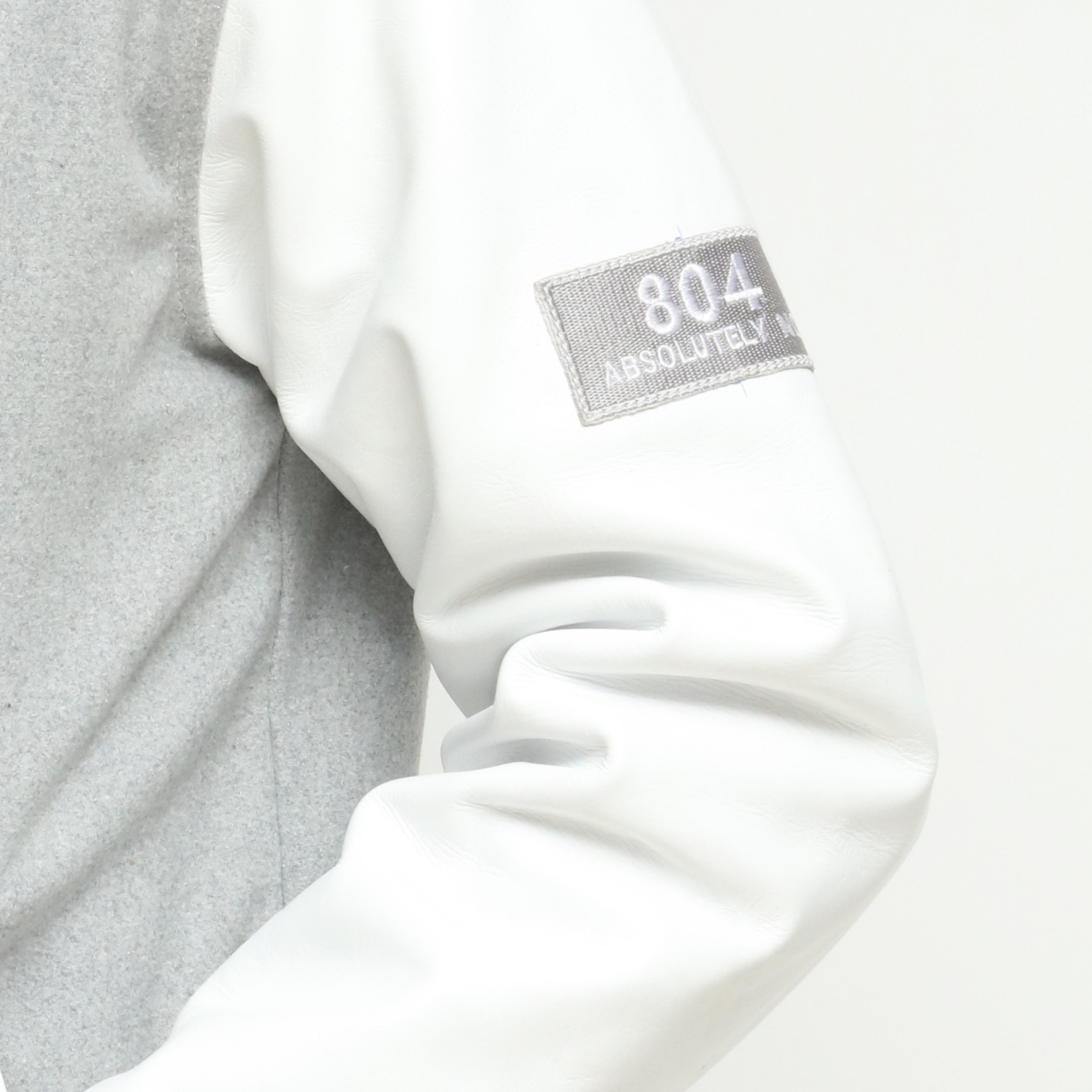 804 White And Heather Grey Letterman Jacket