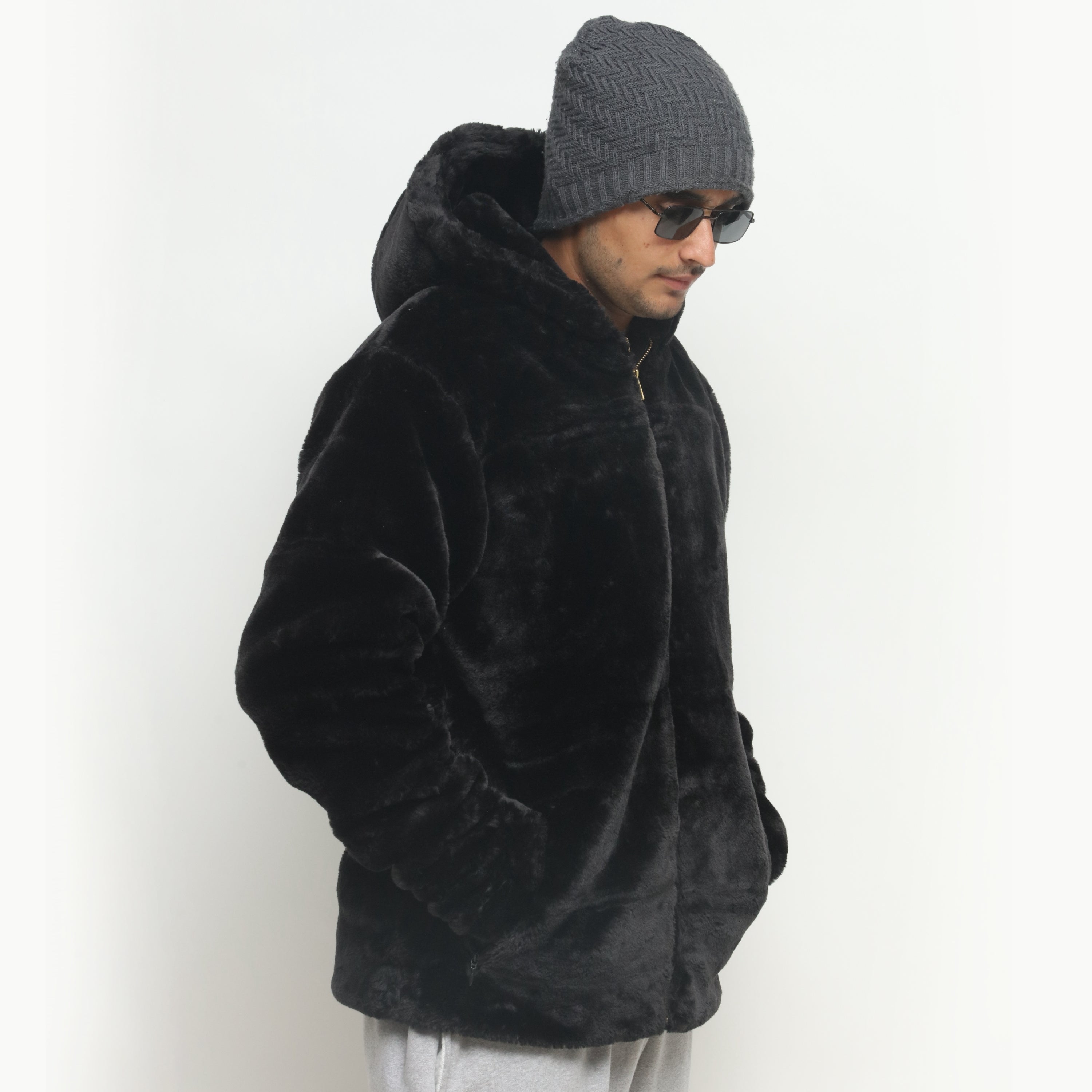 Black Mohair Fur Jacket