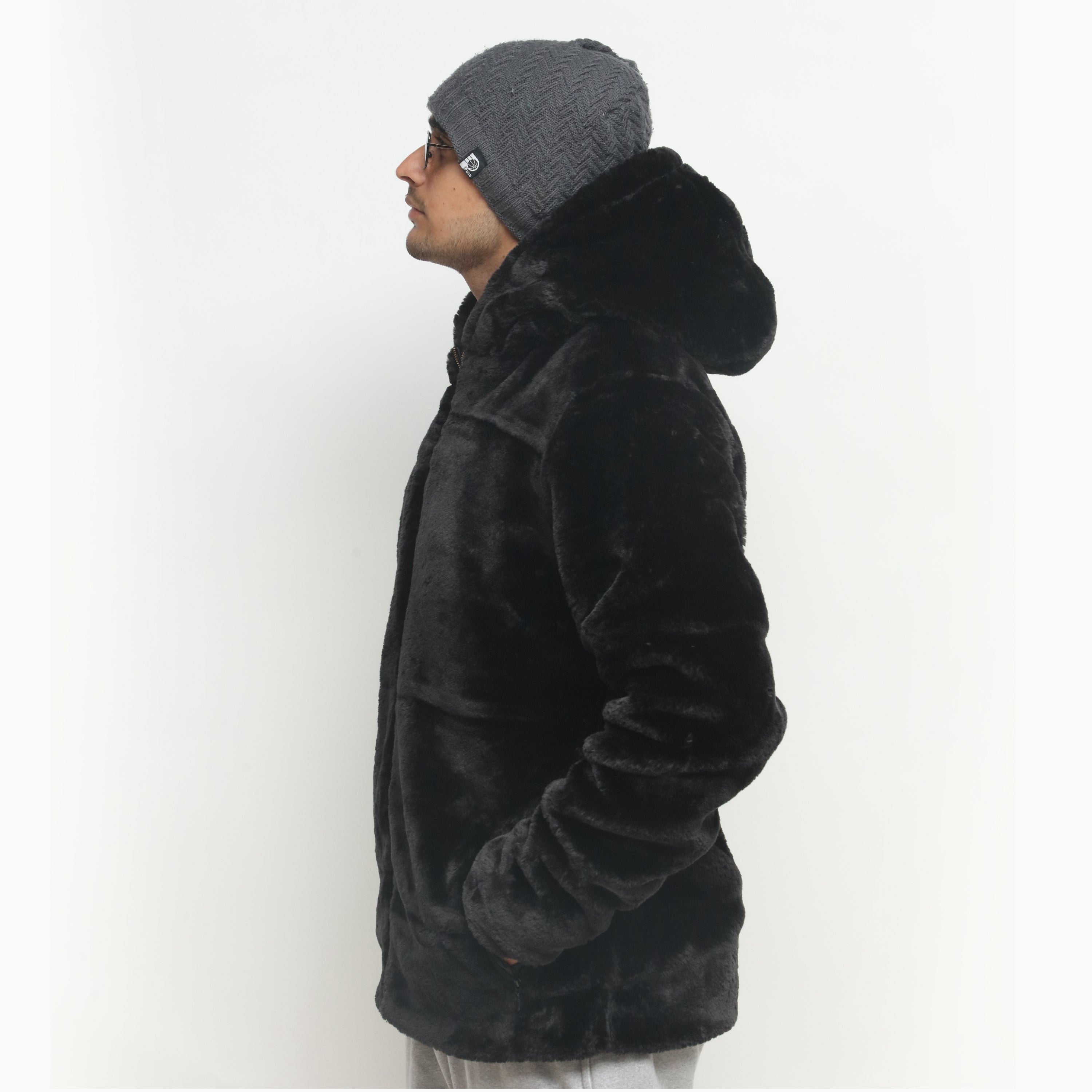 Black Mohair Fur Jacket