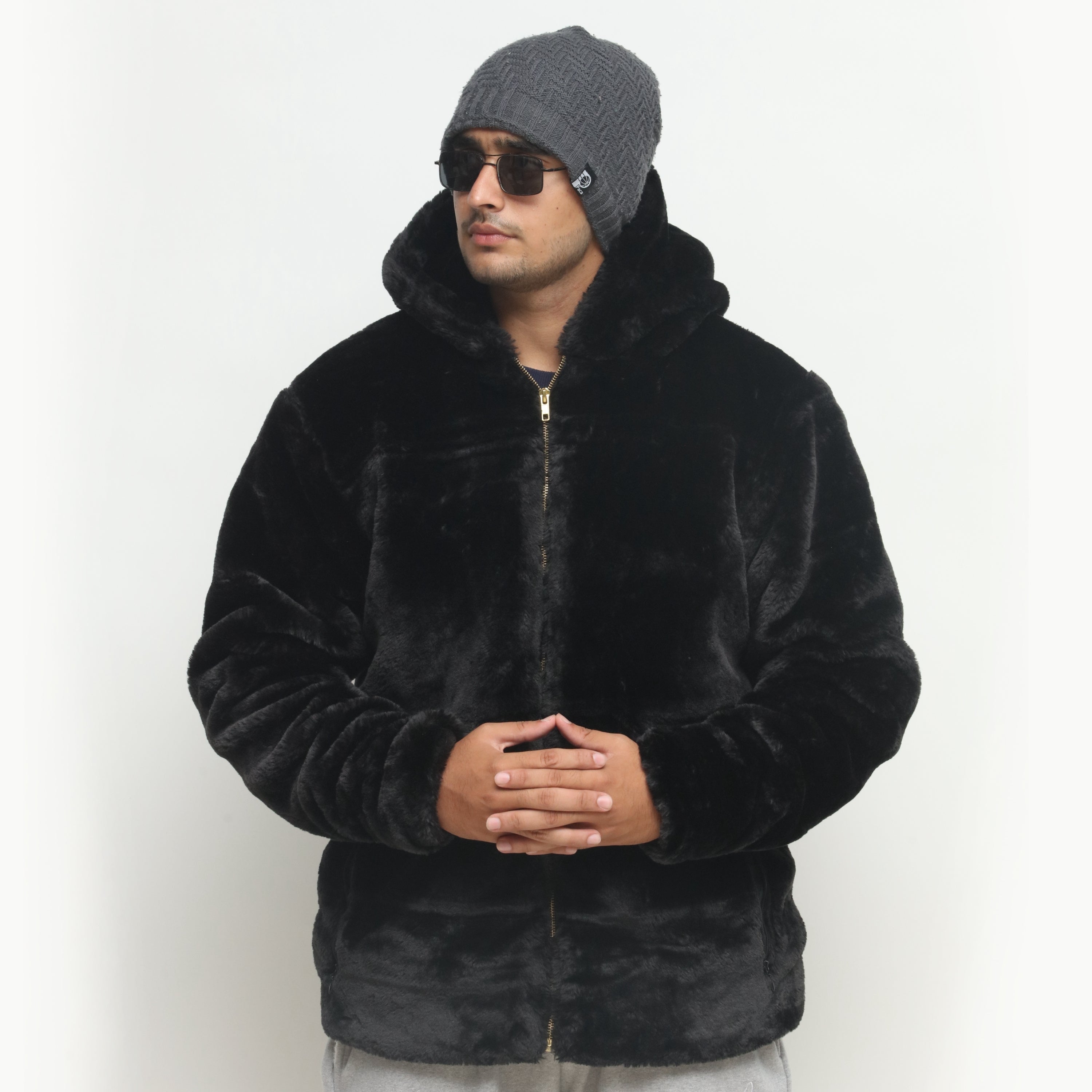 Black Mohair Fur Jacket