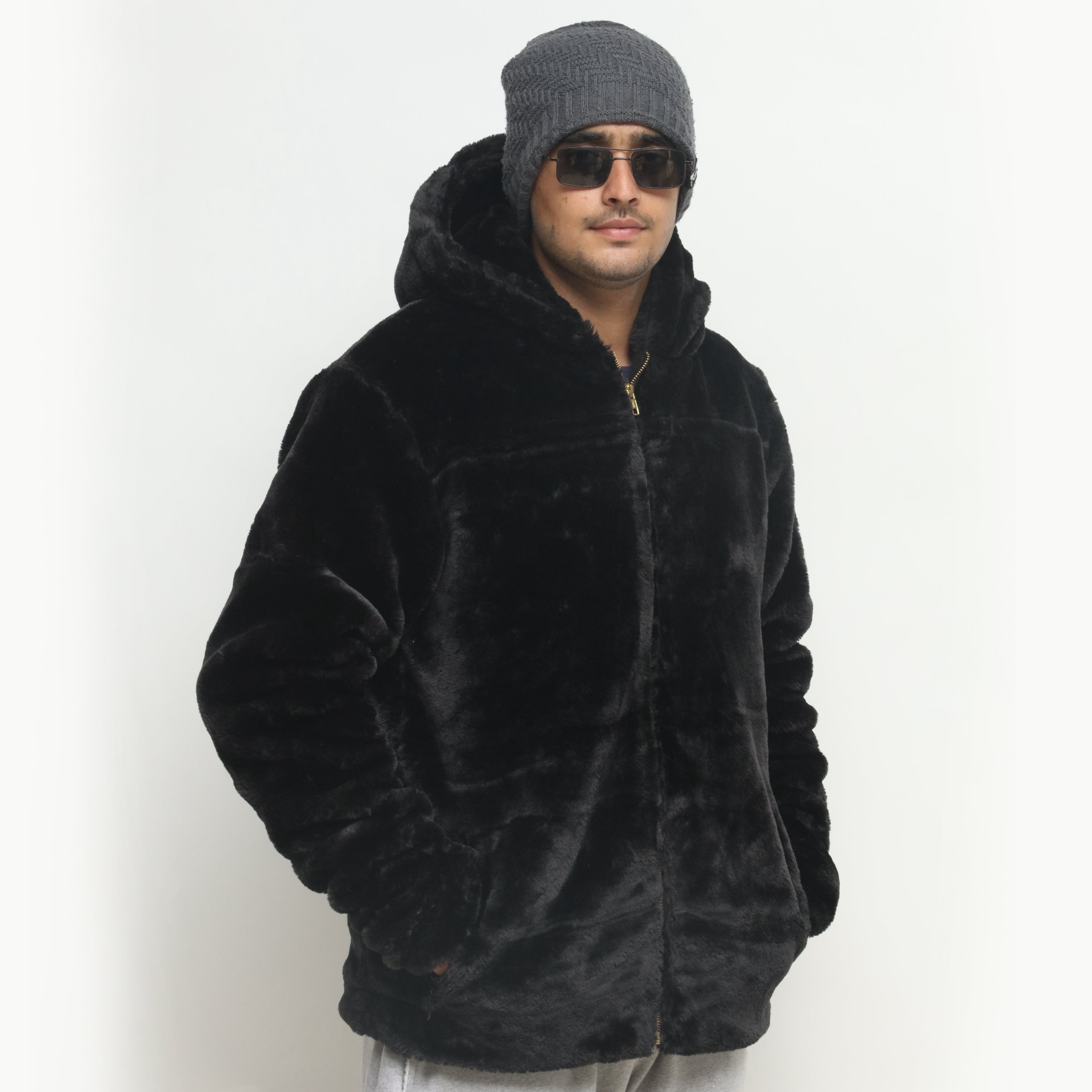 Black Mohair Fur Jacket