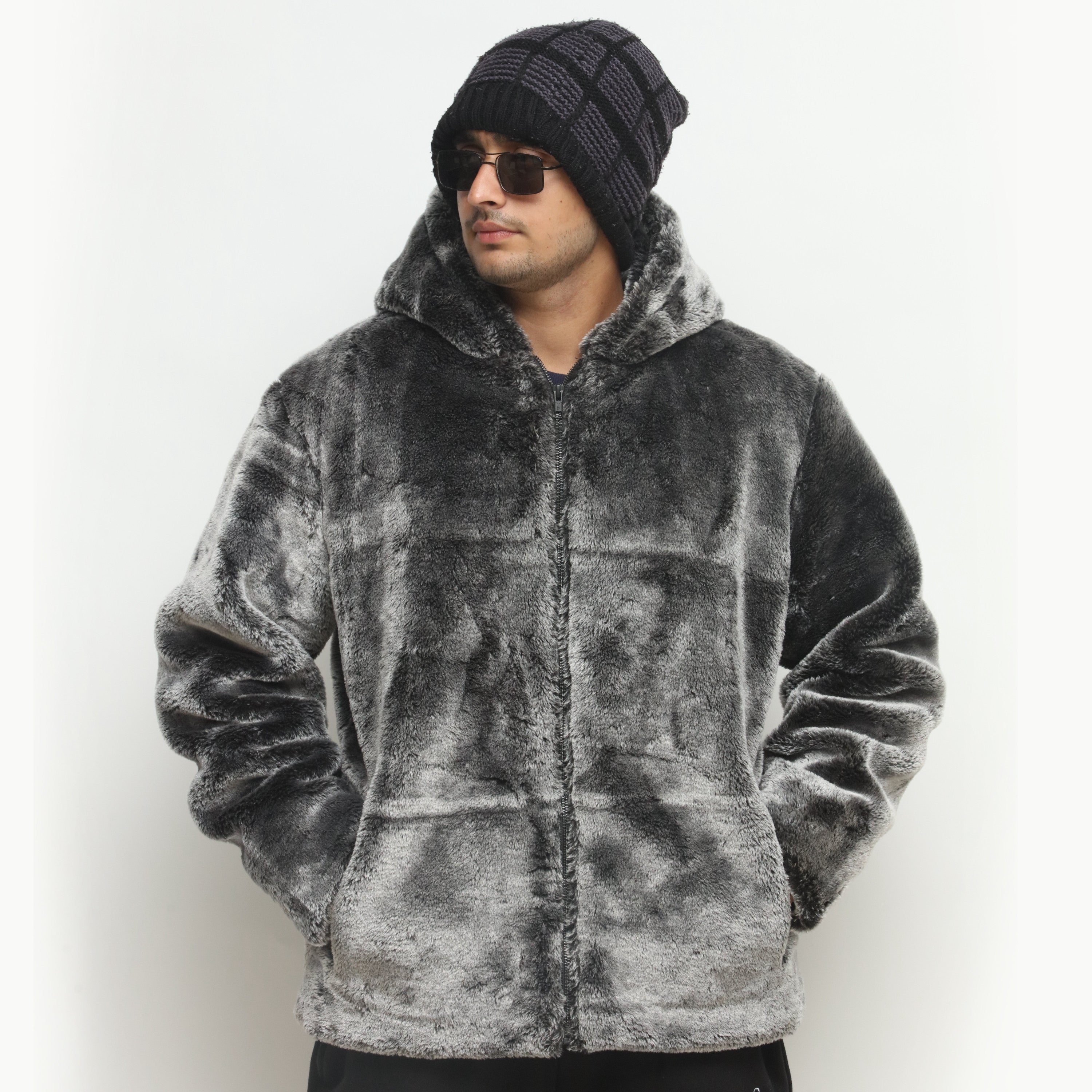 Grey Mohair Fur Jacket