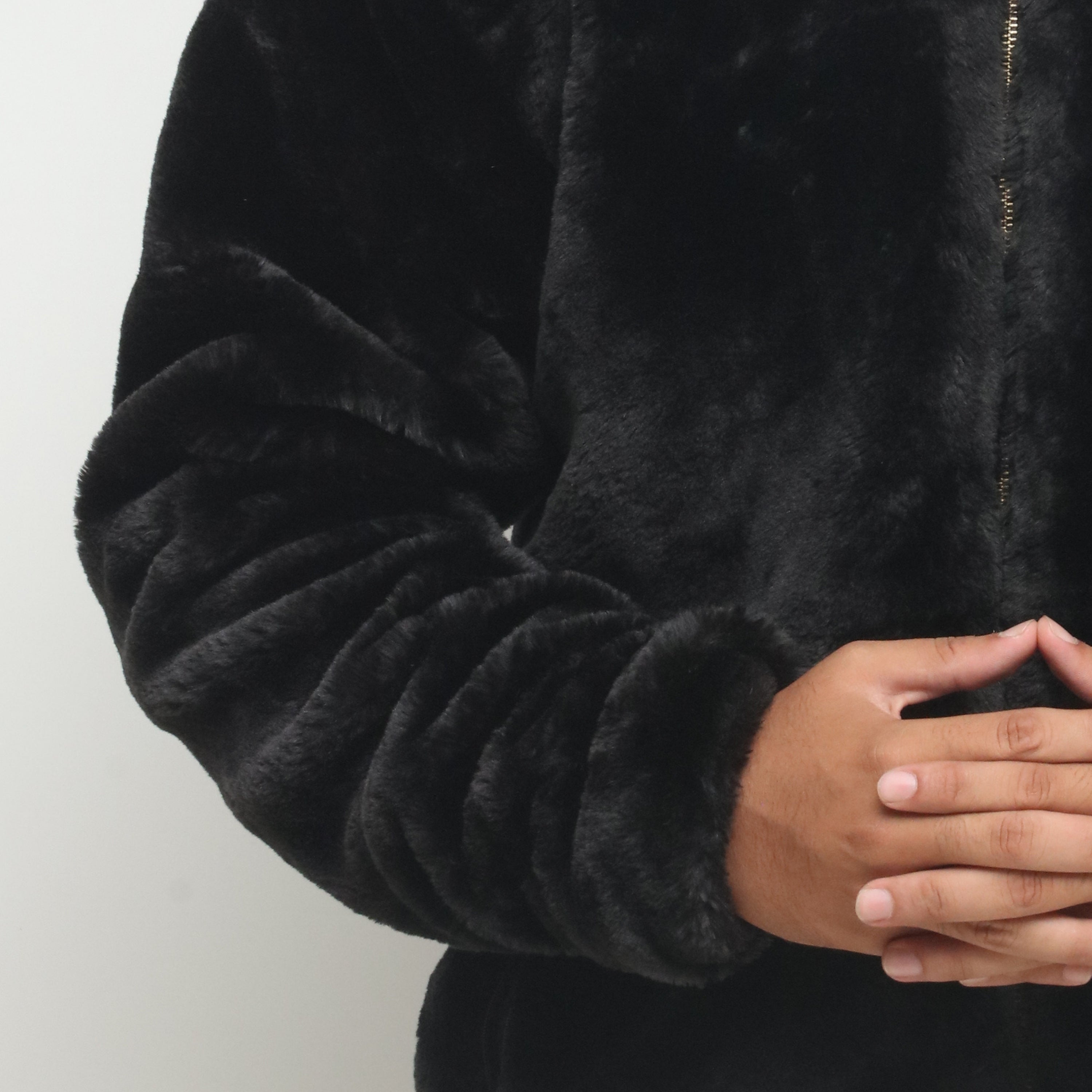 Black Mohair Fur Jacket