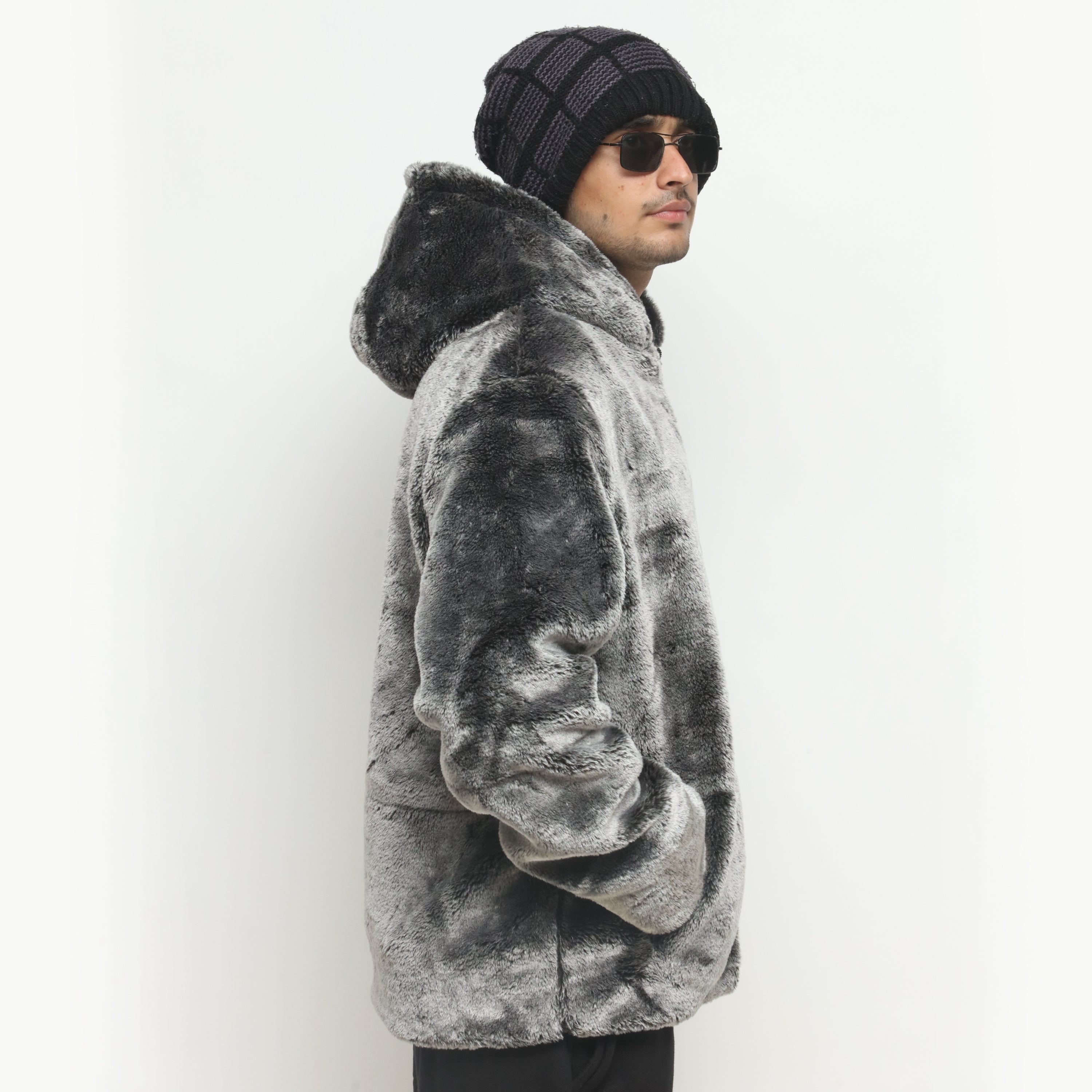 Grey Mohair Fur Jacket