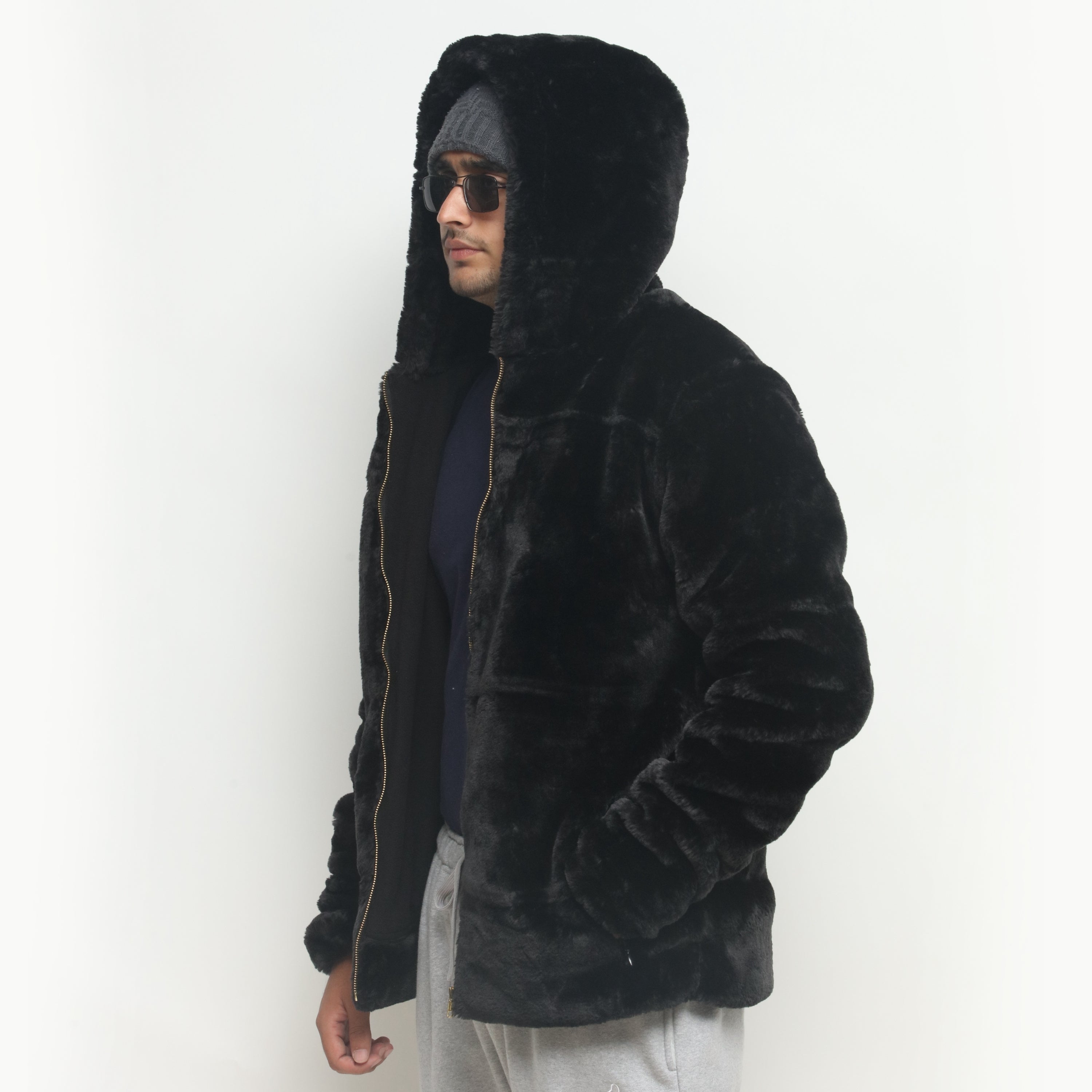 Black Mohair Fur Jacket